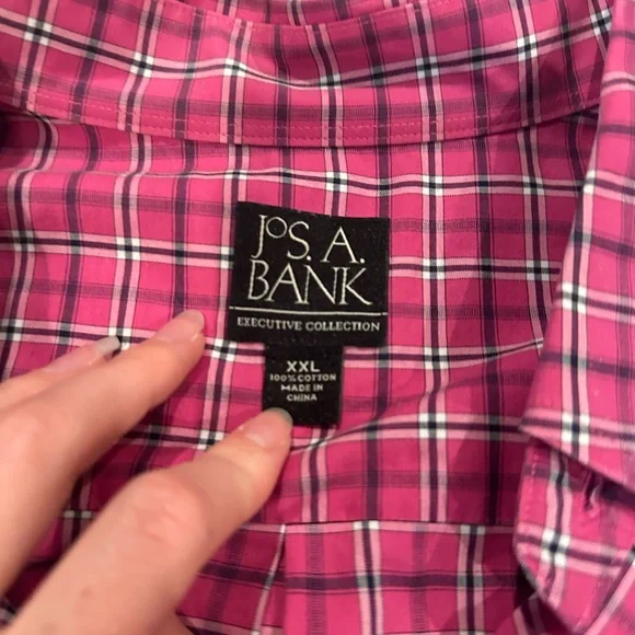 Jos. A. Bank Pink Checkered Shirt - Picture 3 of 3